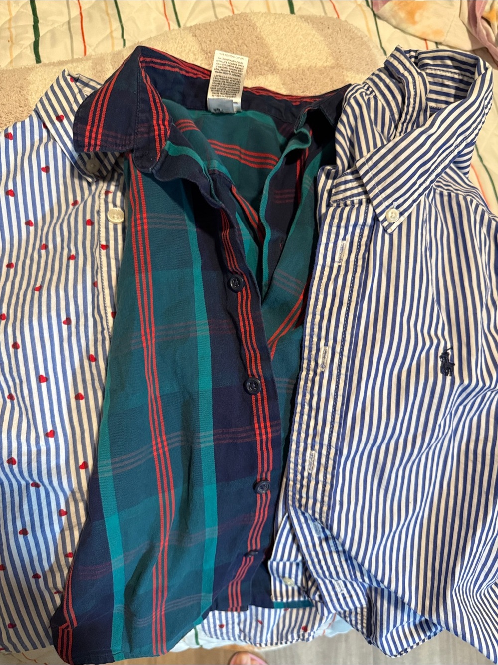 Ralph Lauren Teal, Navy & Red Plaid Button-Down Shirt